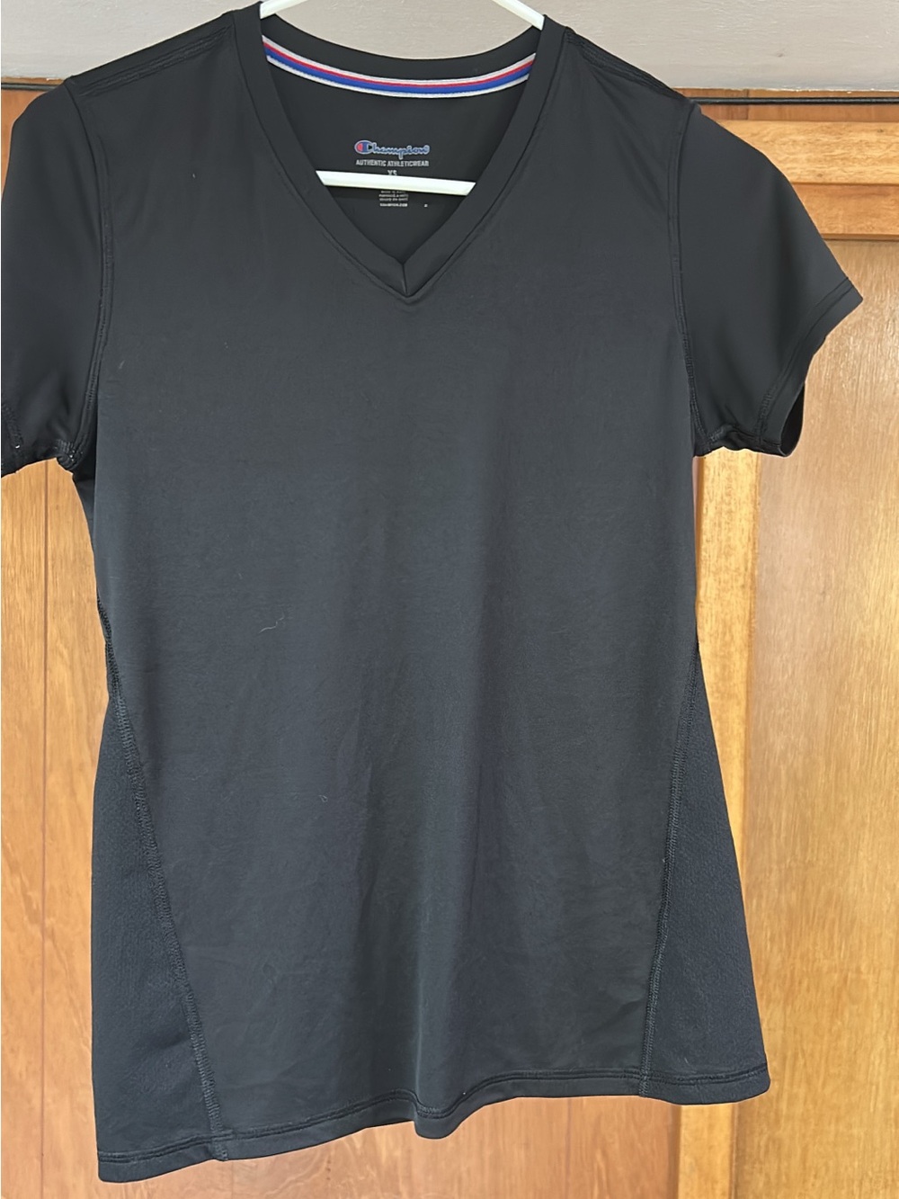 Champion Black V-Neck Short Sleeve Athletic Tee